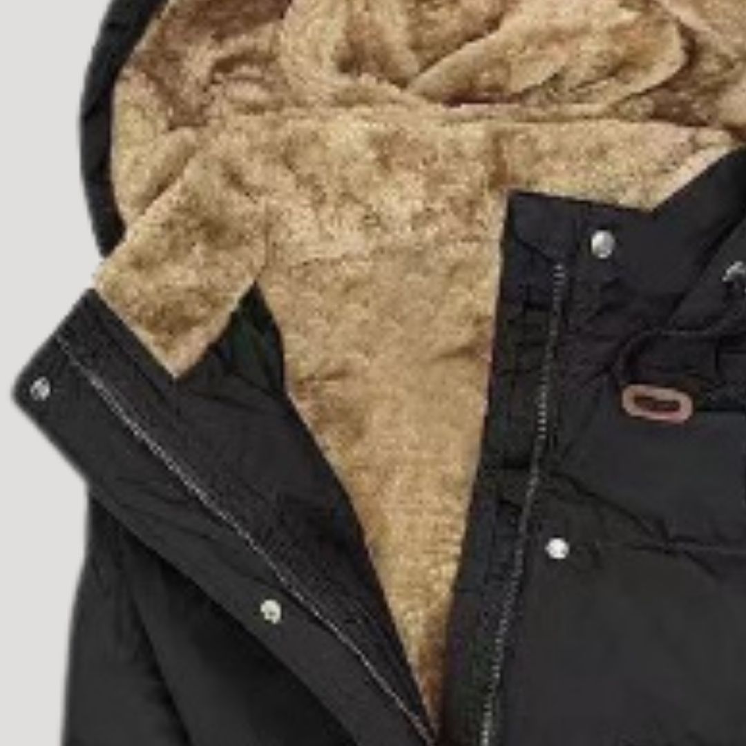 Moorland Long hooded winter coat for women | Celeste