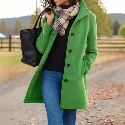 Awake Classic Button Front Heritage Coat For Women | Emilia