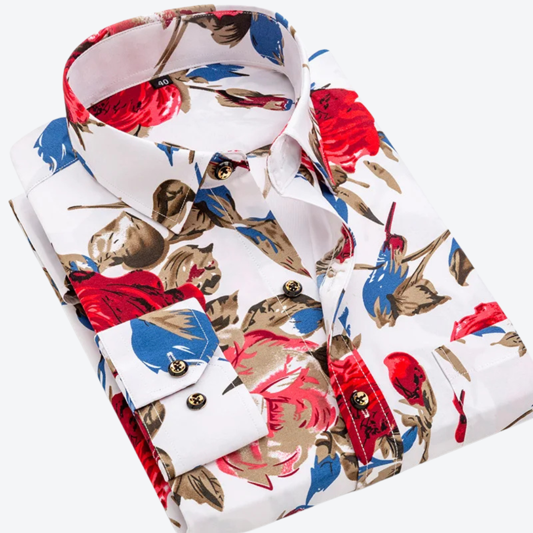 Ethereal Nautical Print Long Sleeve Shirt For Men | Marcellin