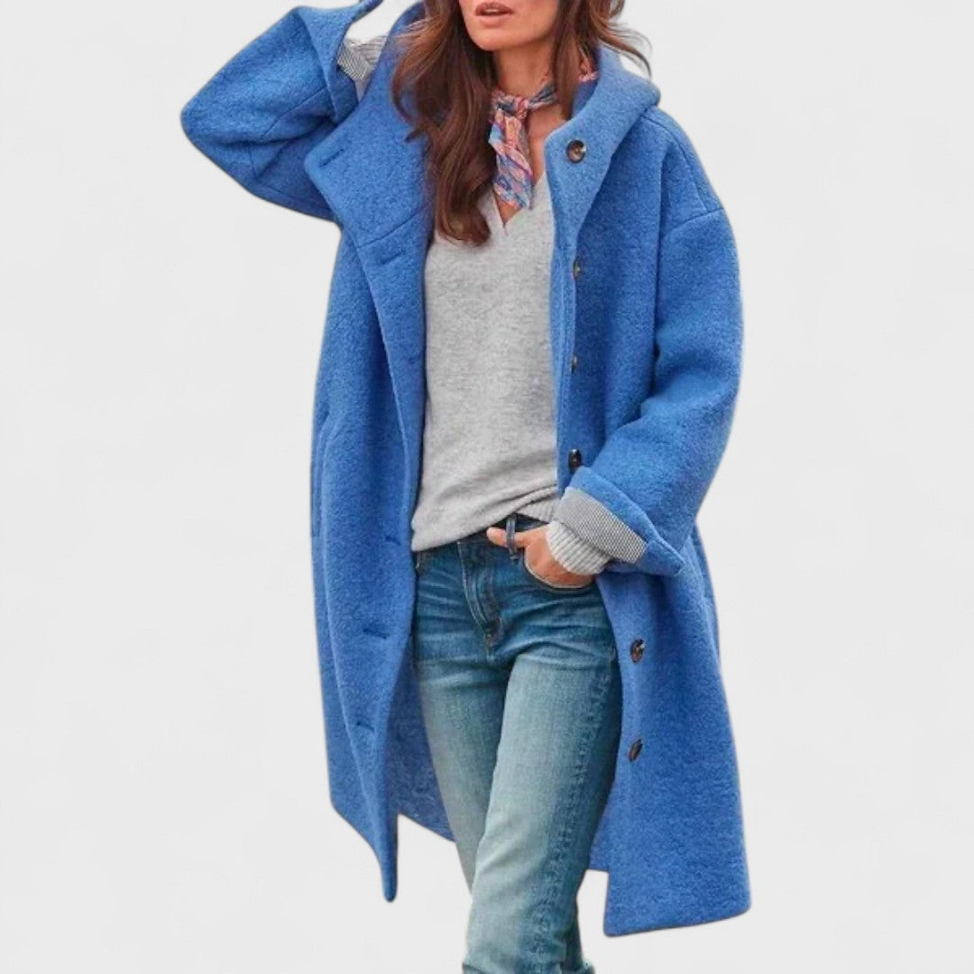 Airy Longline Button Coat For Women | Aida