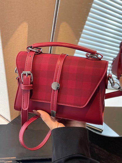 Memorable Trendy Contrast Stitching Small Square Shoulder Bag For Women | Liorenna