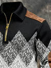 Luxurious Geometric Half Zip Sweater For Men | Renz