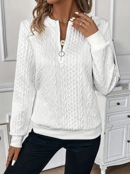 Trailblazing Half Zip Casual Sweater For Women | Lioraelle