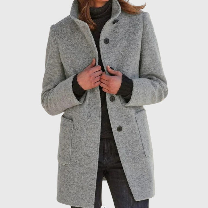 Natural Classic Mid Length Coat For Women | Ardelia