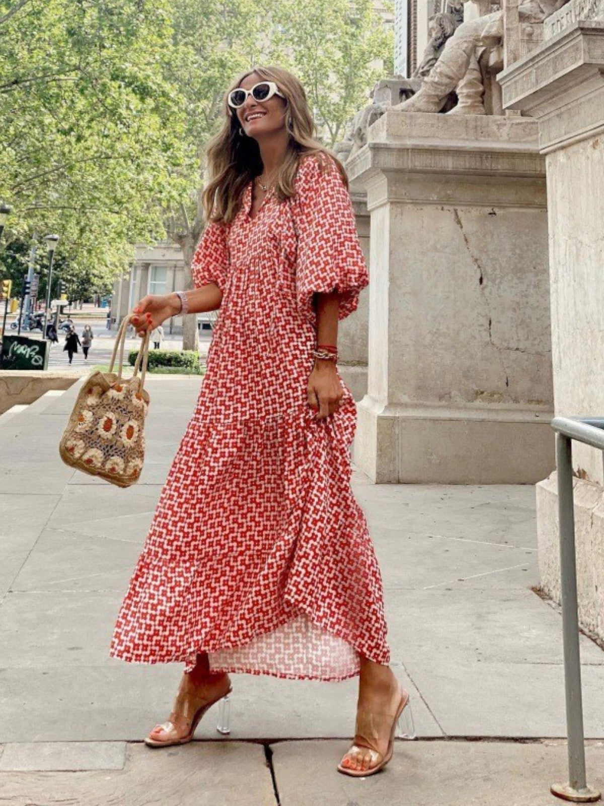 Sanded Bohemian style maxi dress for women | Luna