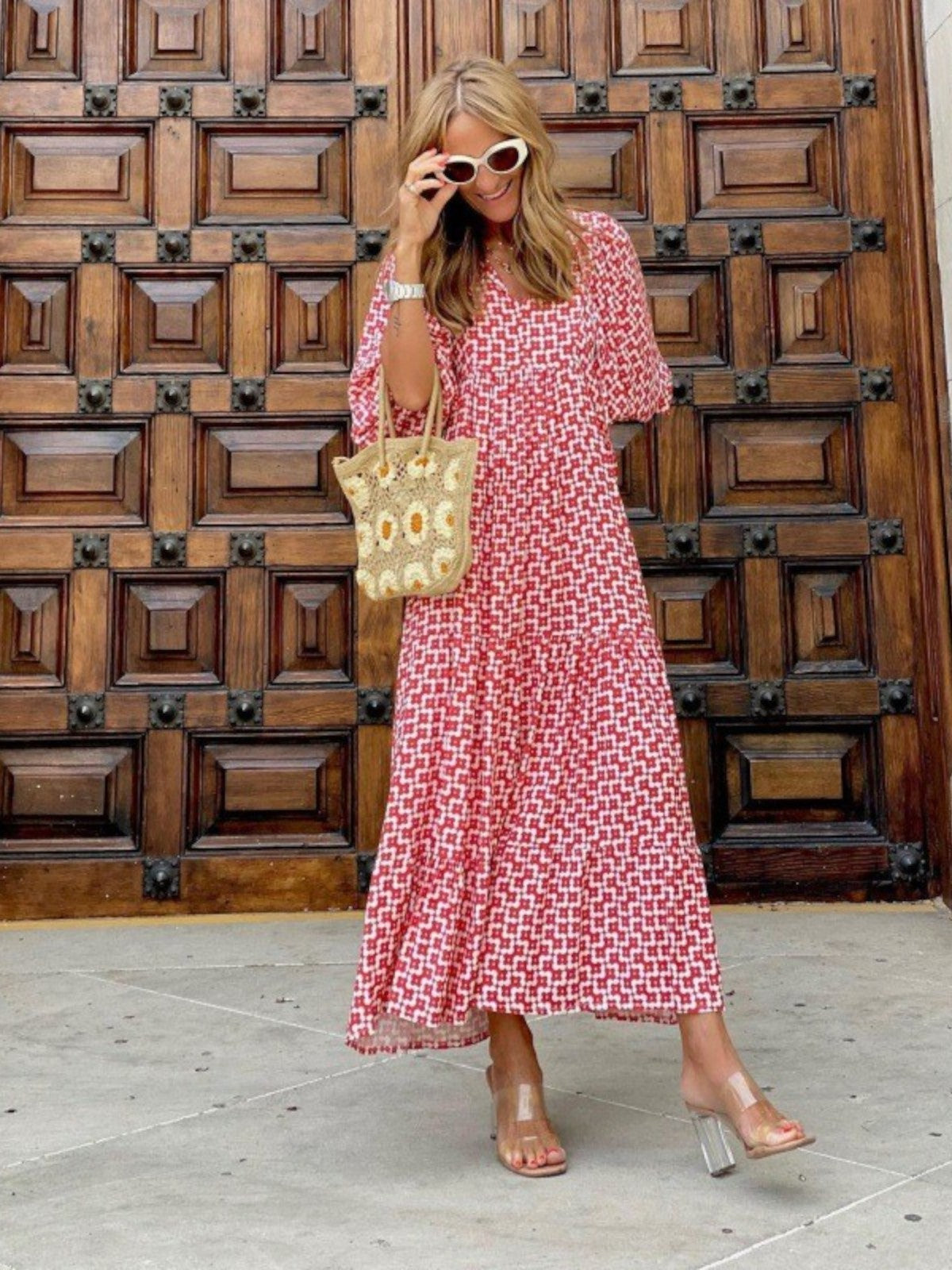 Sanded Bohemian style maxi dress for women | Luna