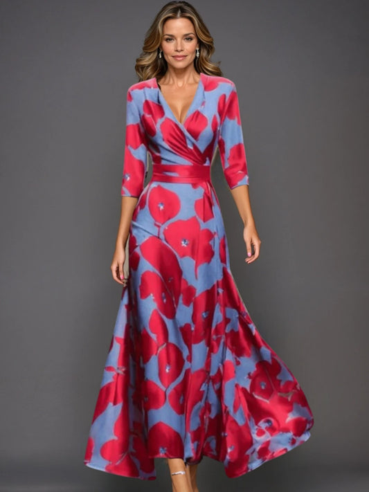 Standout Classic floral V-neck maxi dress for women | Zoe