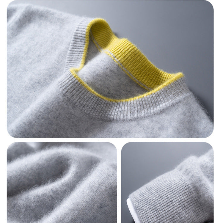True Contrast Trim Crew Neck Sweater for Men | Hartley