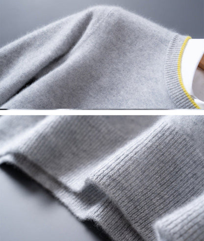 True Contrast Trim Crew Neck Sweater for Men | Hartley