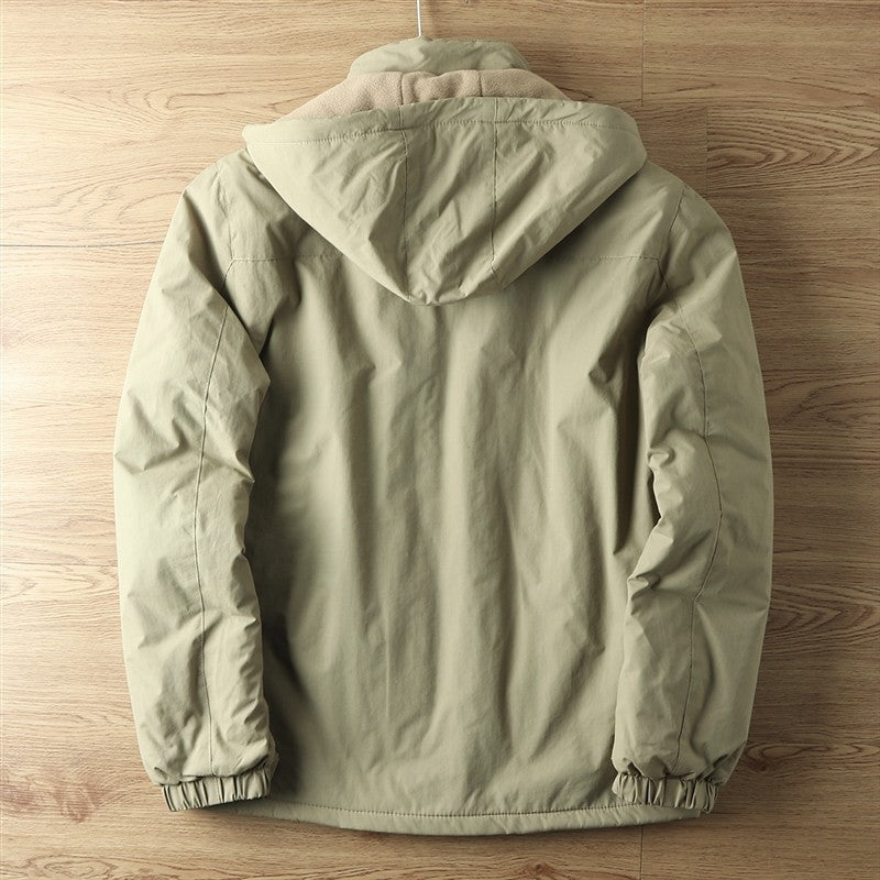 Suede Padded Hooded Coat For Men | Everett