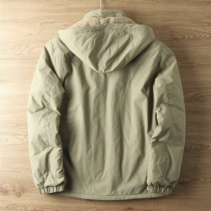 Suede Padded Hooded Coat For Men | Everett