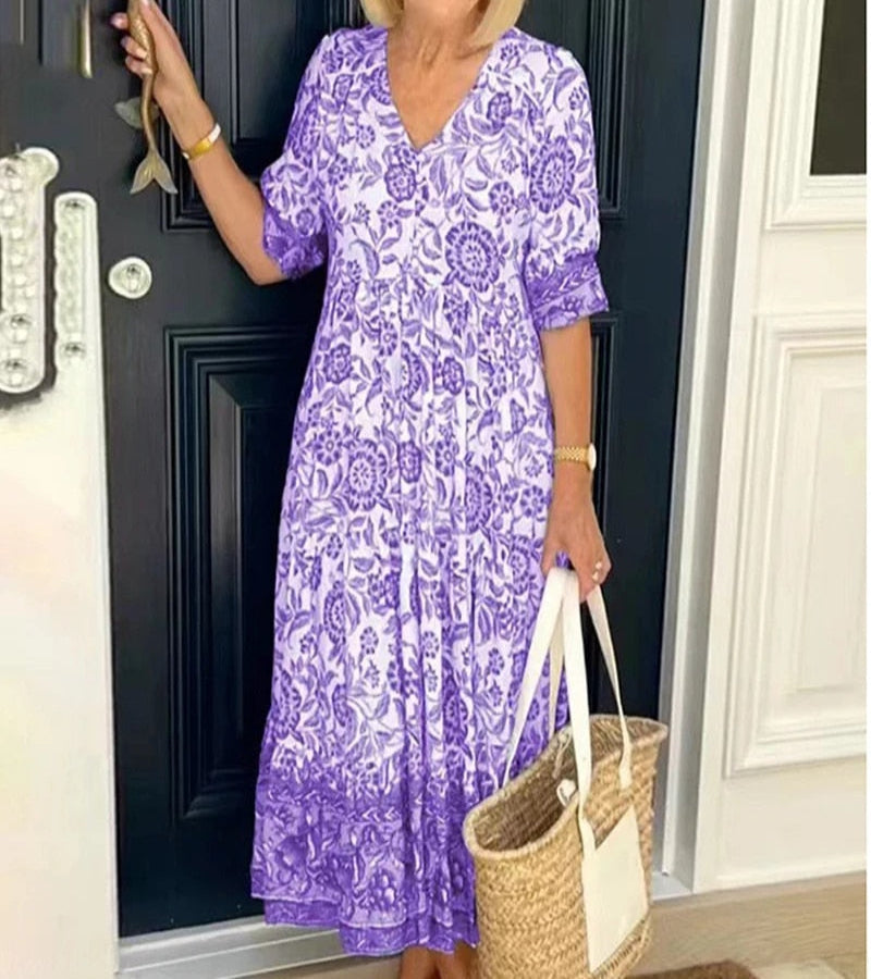 Vivid Bohemian maxi dress for women | Radiance
