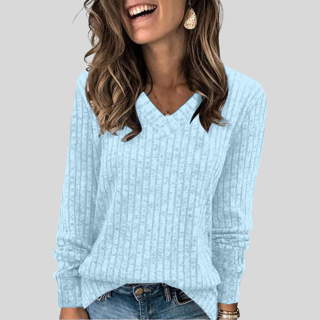 Orchard Comfy V Neck Long Sleeve Top For Women | Alina