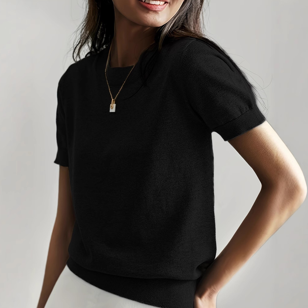 Atelier Casual Short Sleeve Crew Neck Top For Women | Alverine