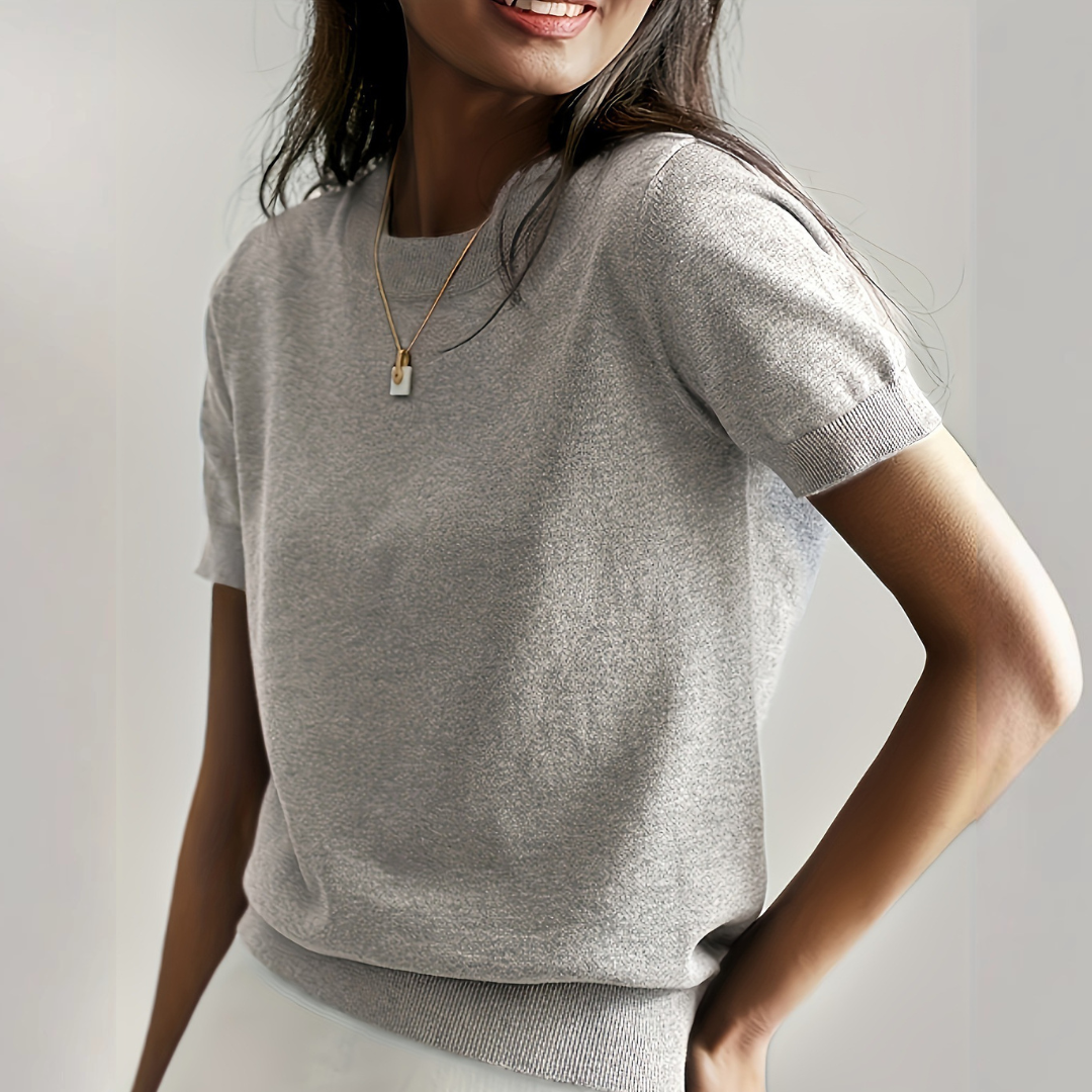 Atelier Casual Short Sleeve Crew Neck Top For Women | Alverine