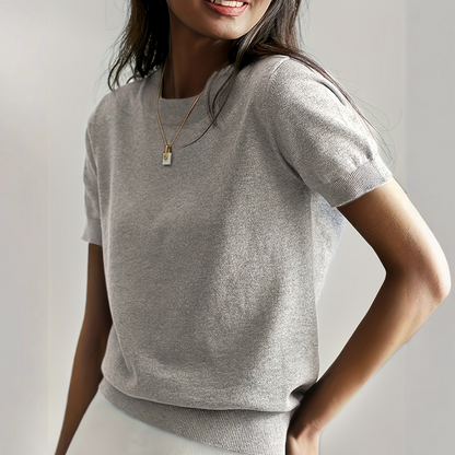 Atelier Casual Short Sleeve Crew Neck Top For Women | Alverine