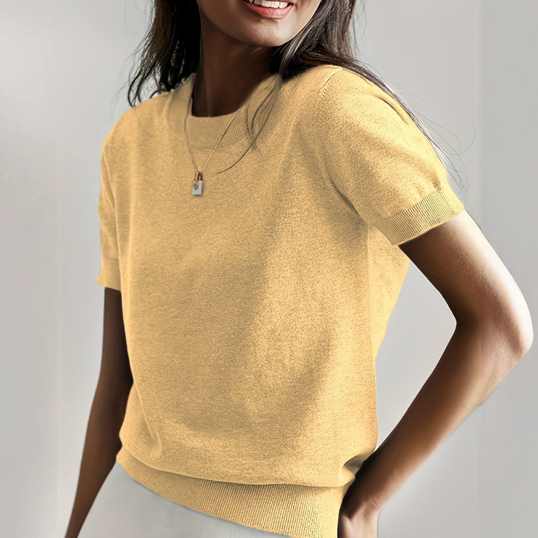 Atelier Casual Short Sleeve Crew Neck Top For Women | Alverine