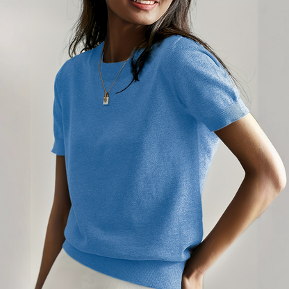 Atelier Casual Short Sleeve Crew Neck Top For Women | Alverine