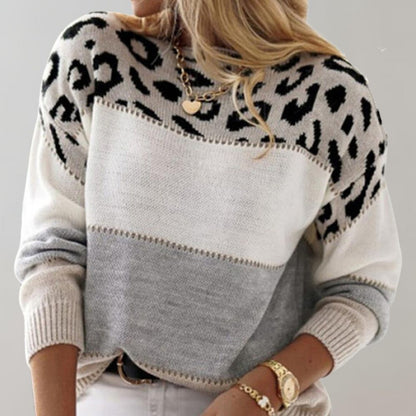 Authentic Leopard Colour-Block Sweater for Women | Selene