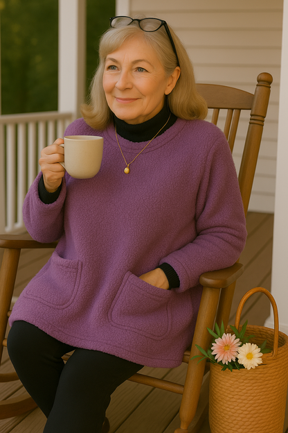Rich Comfort teddy fleece sweater for women | Lucy