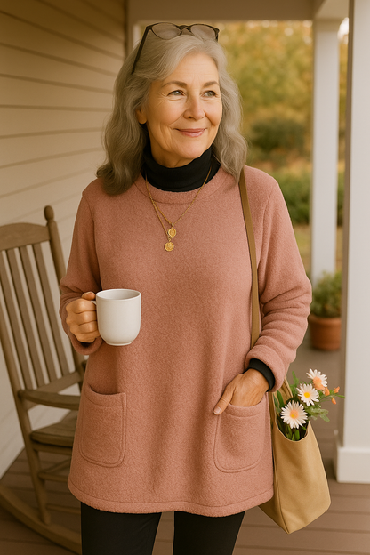 Rich Comfort teddy fleece sweater for women | Lucy