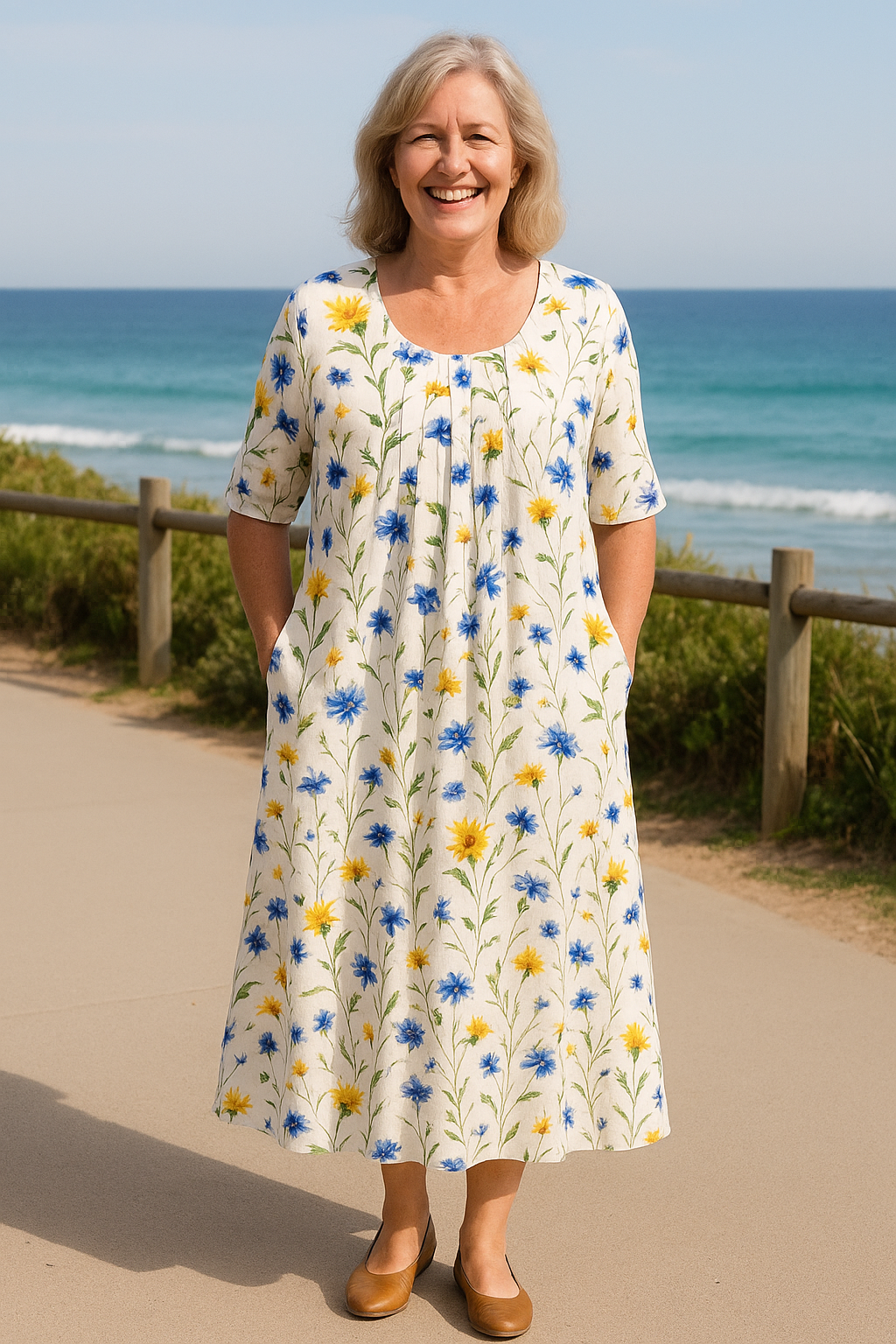 Tonal Elegant flow dress for women | Ivryrose