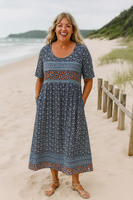 Saturated Everyday midi dress for women | Calani
