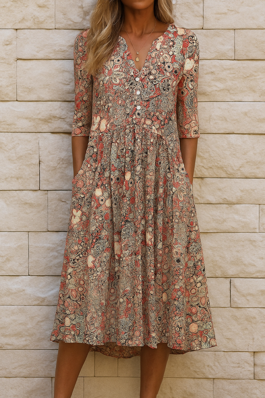 Faithful Elegant dress with V-neck for women | Harlow