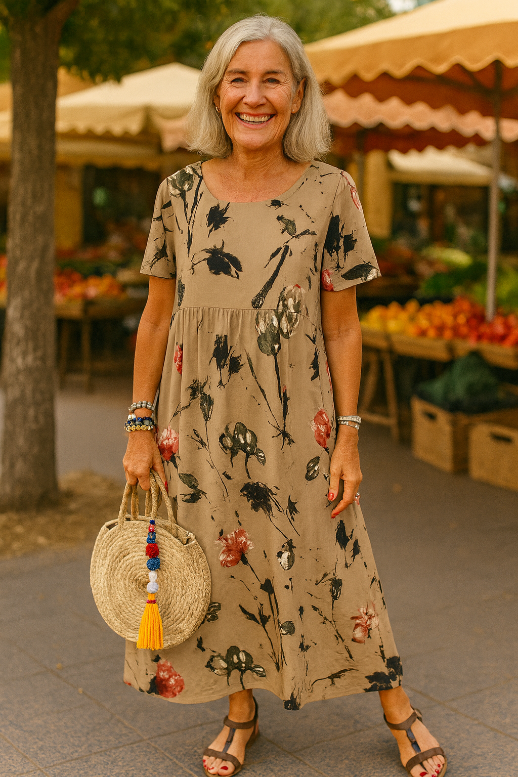 Designer Vintage floral maxi dress for women | Lucie