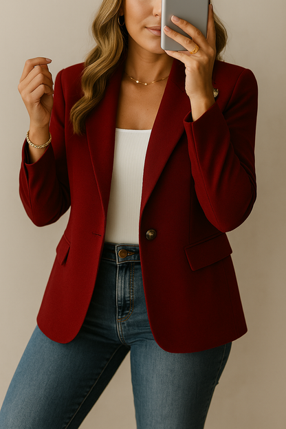 Permanent Single Button Tailored Blazer for Women | Amara
