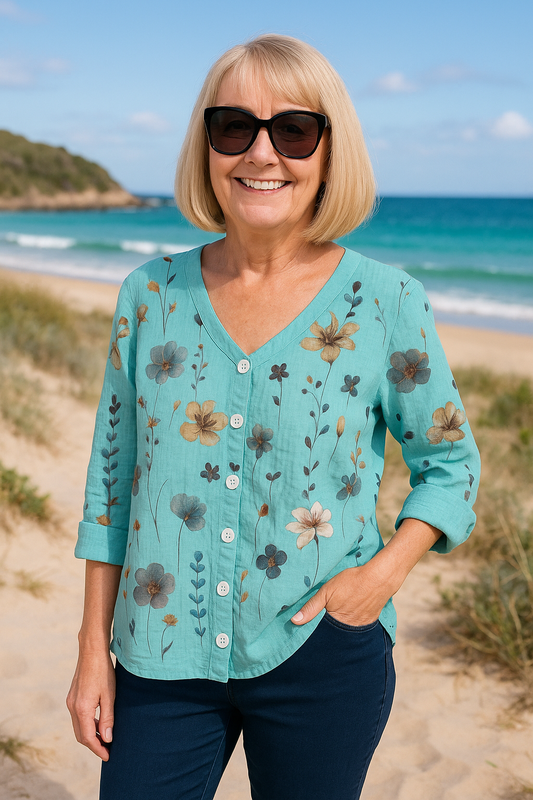 Peaceful Floral everyday top for women | June