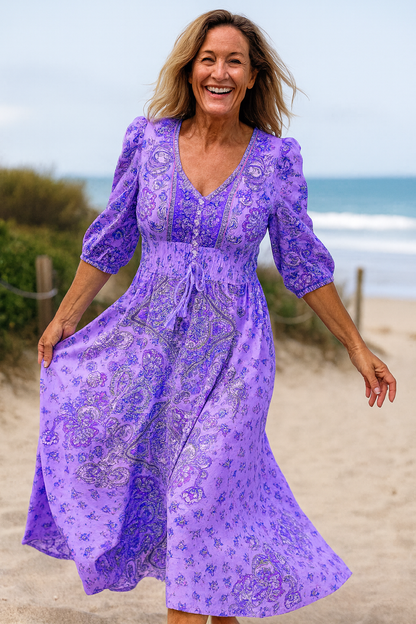 Vibrant Bohemian maxi dress for women | Kiama