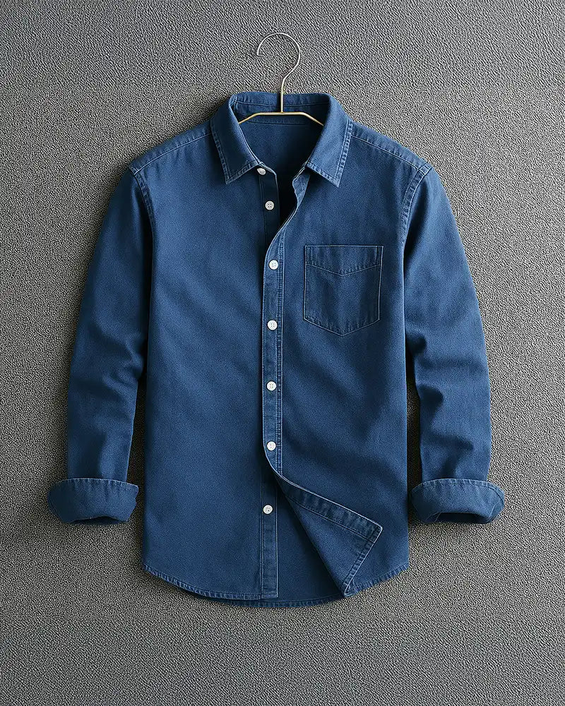 Indigo Classic Button Down Shirt for Men | Rafael