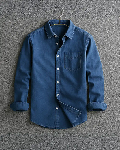Indigo Classic Button Down Shirt for Men | Rafael