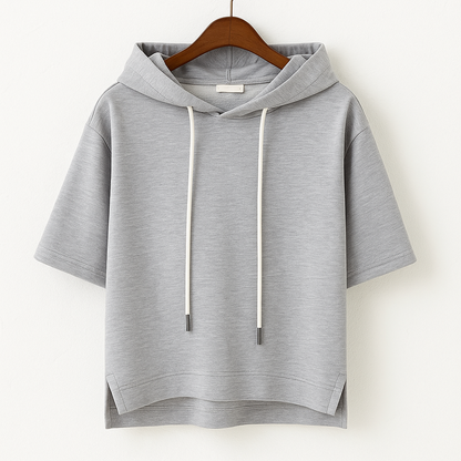 Adorable Short Sleeve Hooded Top For Women | Brielle