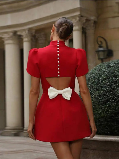 Cambridge Mini dress with structured shoulders for women | Christin