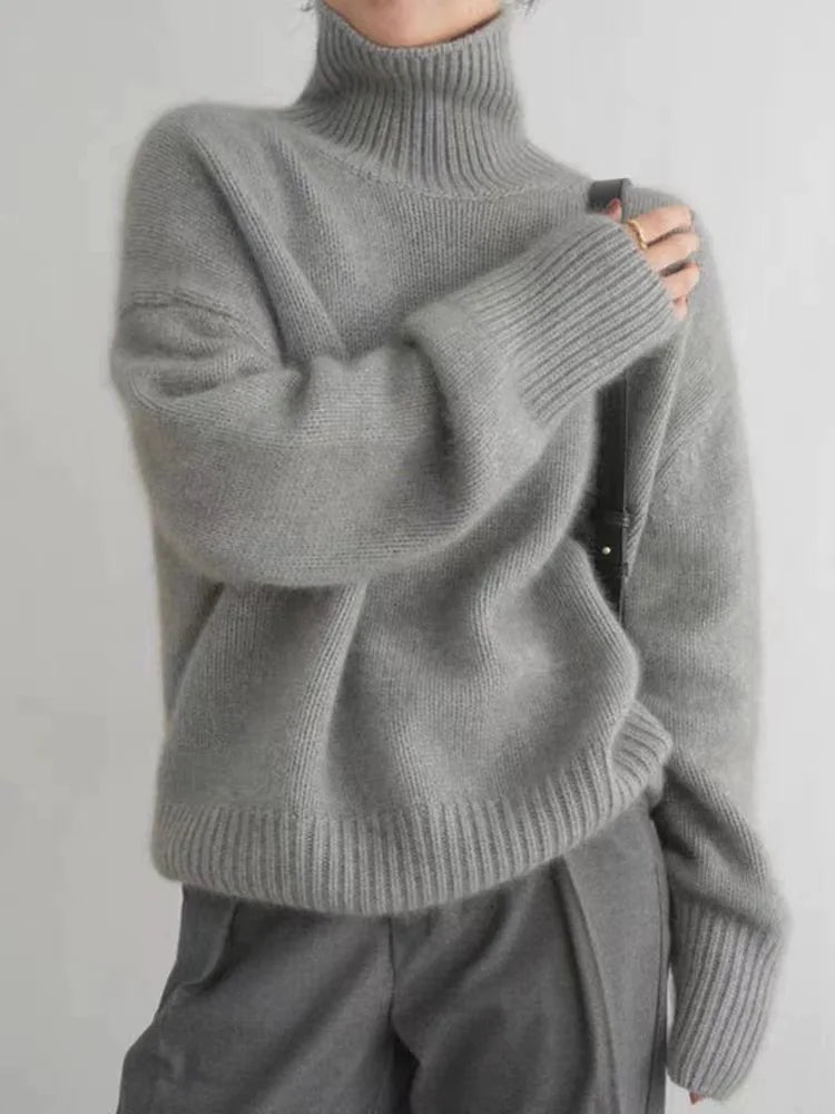 Sweet High Neck Knit Sweater For Women | Seraphina