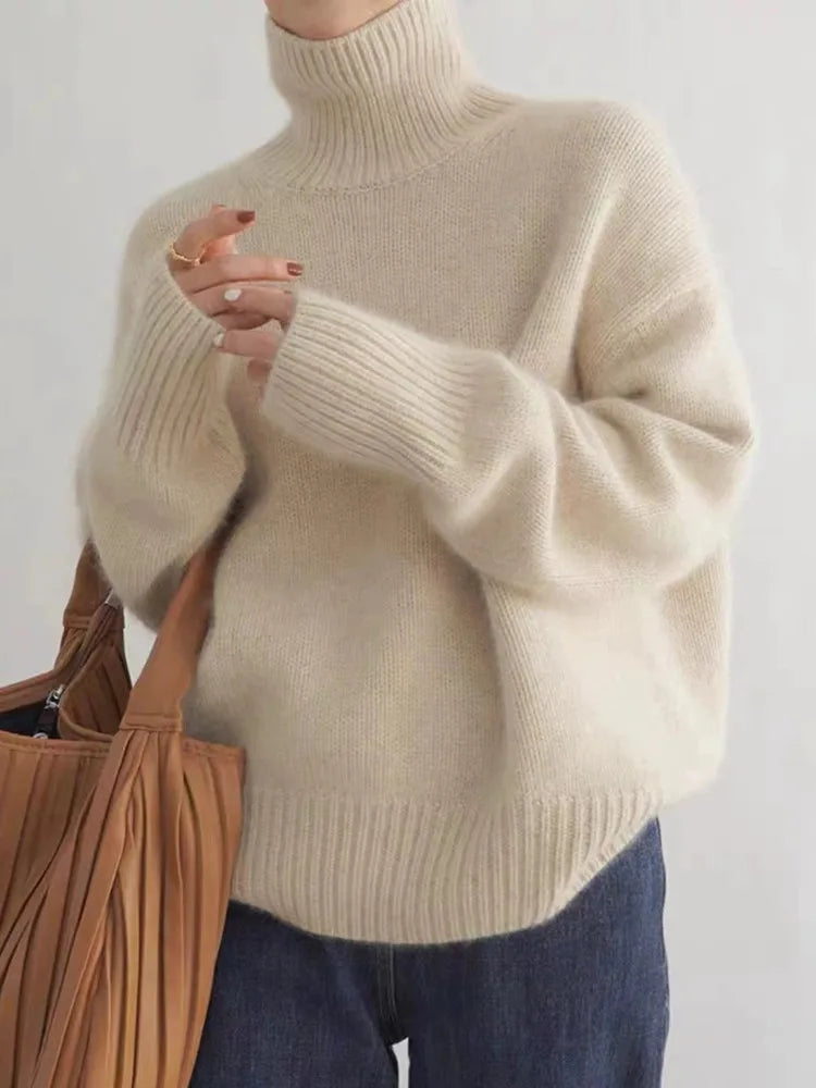 Sweet High Neck Knit Sweater For Women | Seraphina