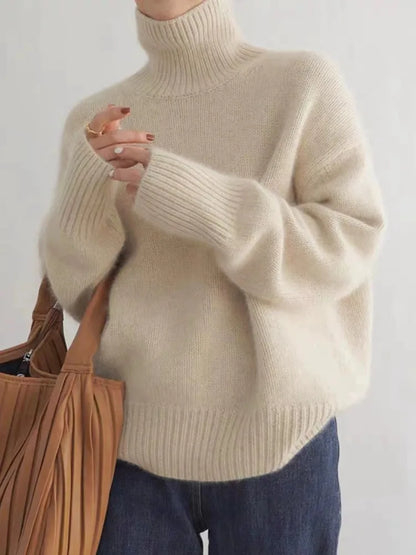 Sweet High Neck Knit Sweater For Women | Seraphina
