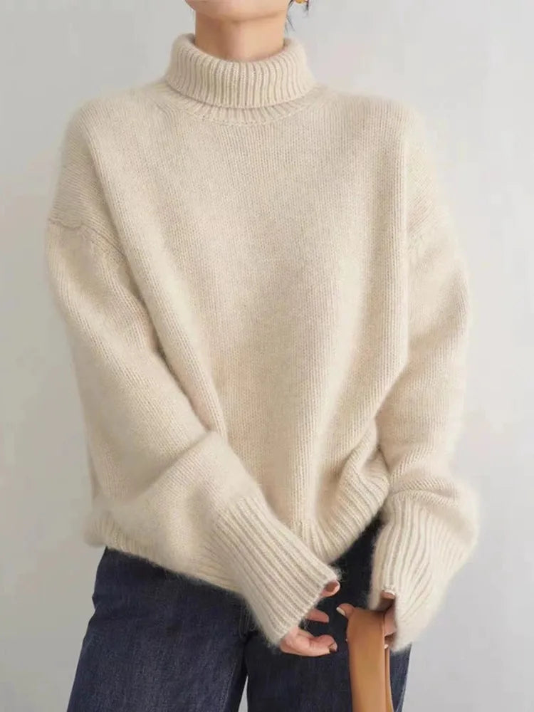 Sweet High Neck Knit Sweater For Women | Seraphina