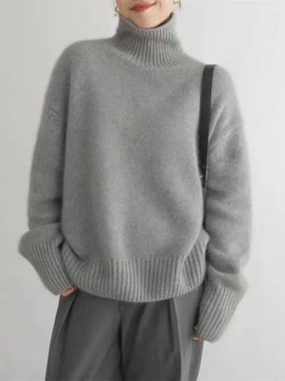 Sweet High Neck Knit Sweater For Women | Seraphina