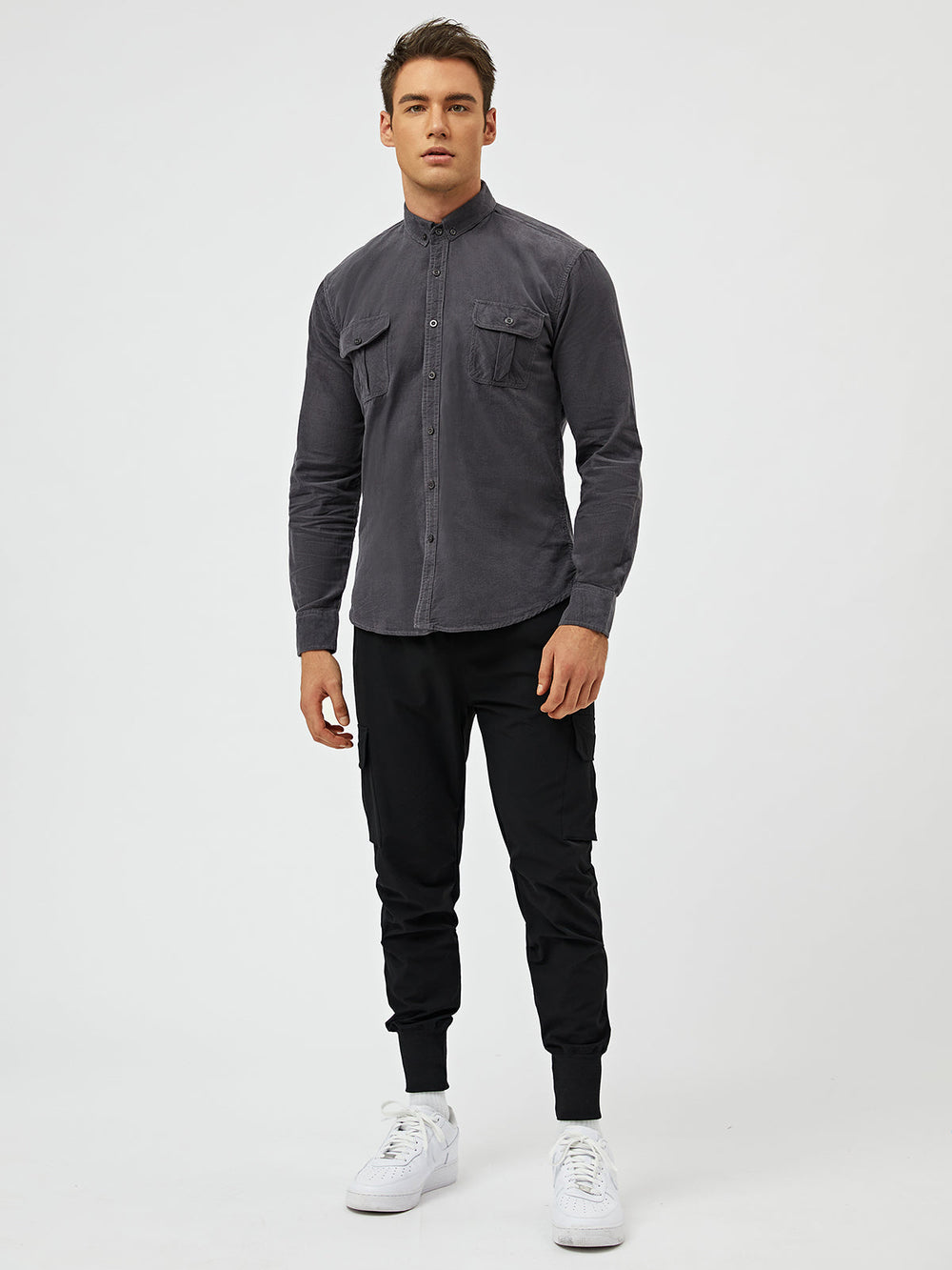 Denim Straight-cut winter shirt for men | Rowan