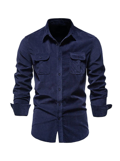 Denim Straight-cut winter shirt for men | Rowan