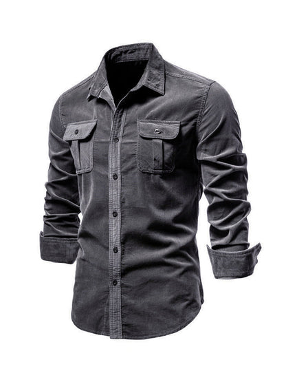 Denim Straight-cut winter shirt for men | Rowan
