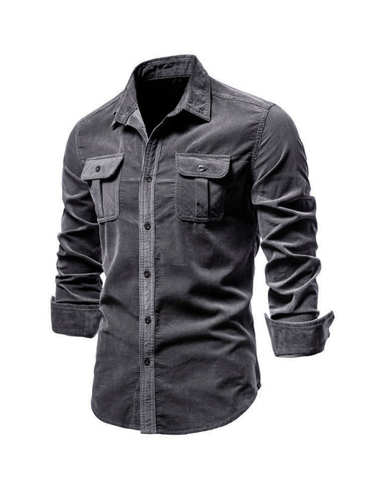 Denim Straight-cut winter shirt for men | Rowan