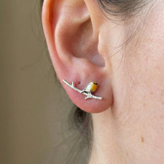 Reflective Bird earrings with robin-inspired design for women | Robinelle