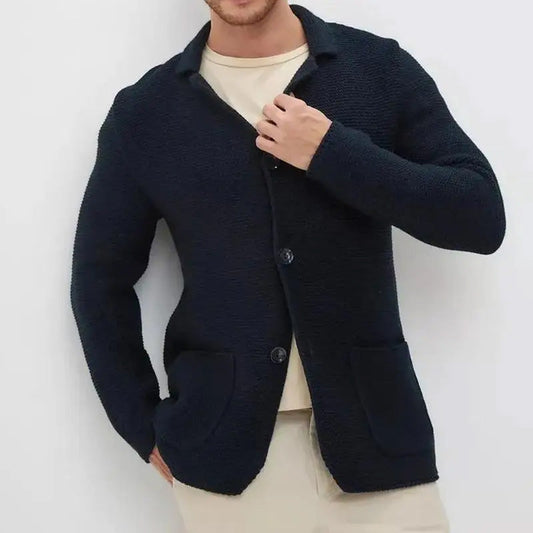 Rejuvenating Tailored Button Front Knit Cardigan For Men | Matteo
