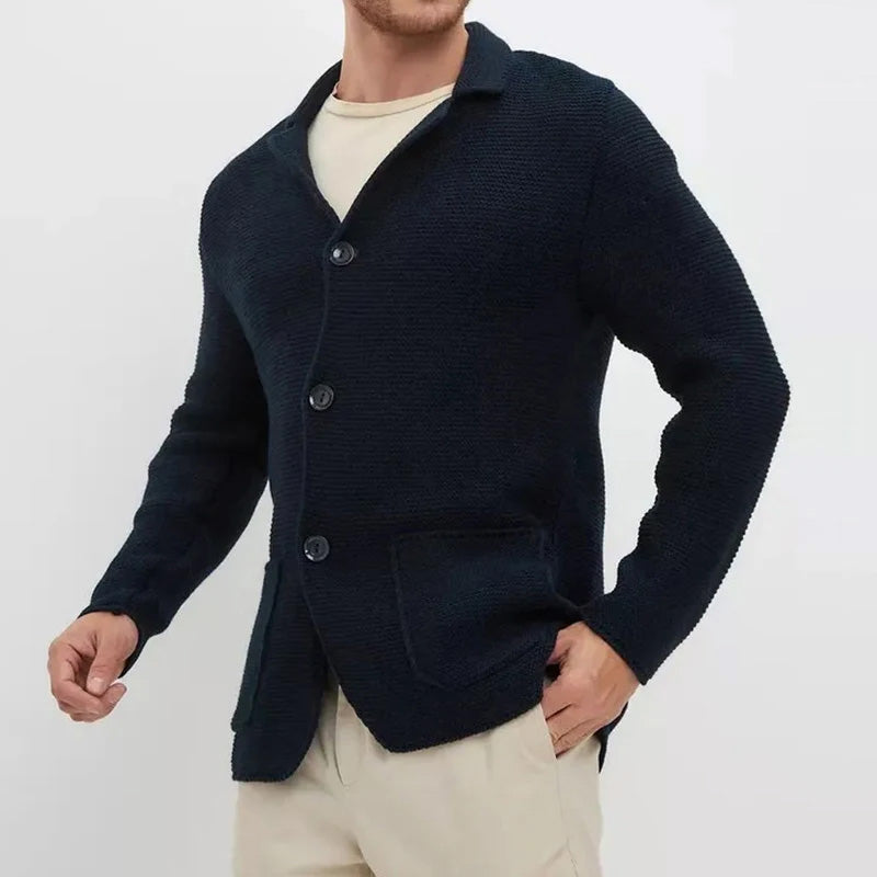 Rejuvenating Tailored Button Front Knit Cardigan For Men | Matteo