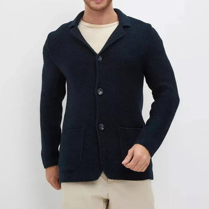 Rejuvenating Tailored Button Front Knit Cardigan For Men | Matteo