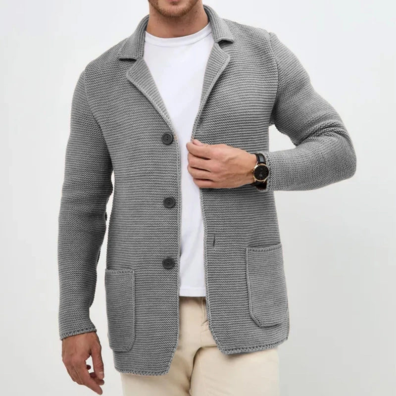 Rejuvenating Tailored Button Front Knit Cardigan For Men | Matteo